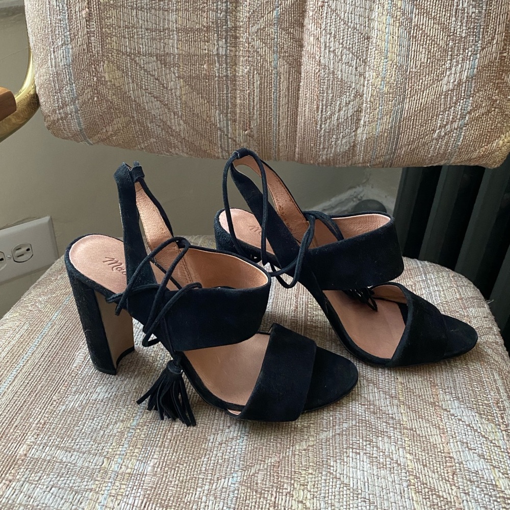 Madewell Octavia Tassel Heel Black Size 9.5